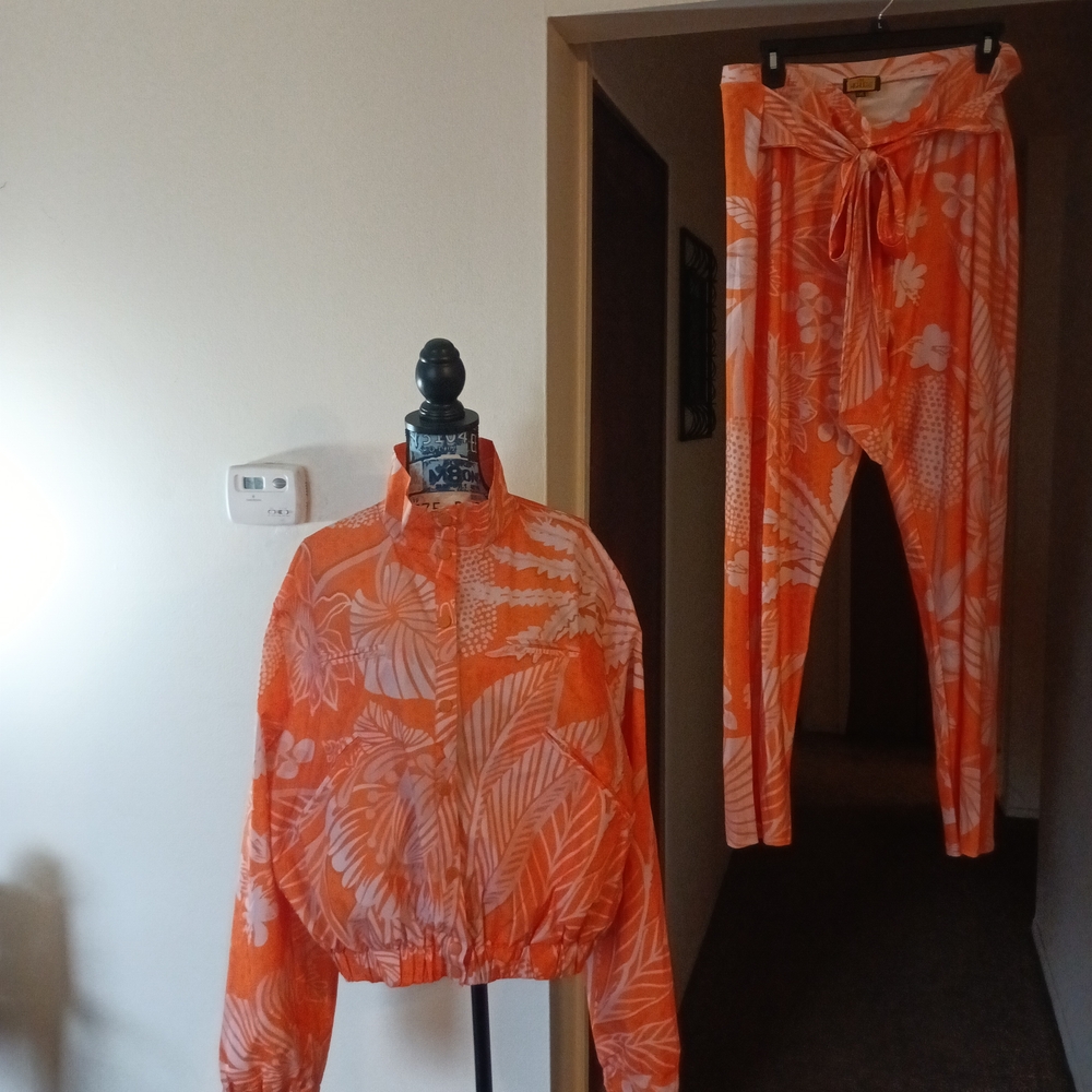 Love Orange Floral Pantsuit